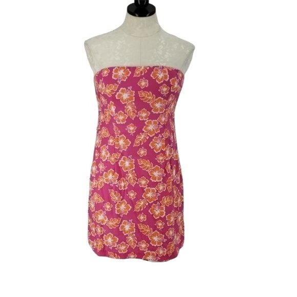 Rave City Tropical Pink Floral Print medium 90s Grunge Punk skater Emo Dress - Picture 2 of 8